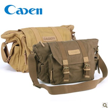 卡登F1帆布复古休闲单反包相机包 单肩摄影包 一机两镜单肩单反包