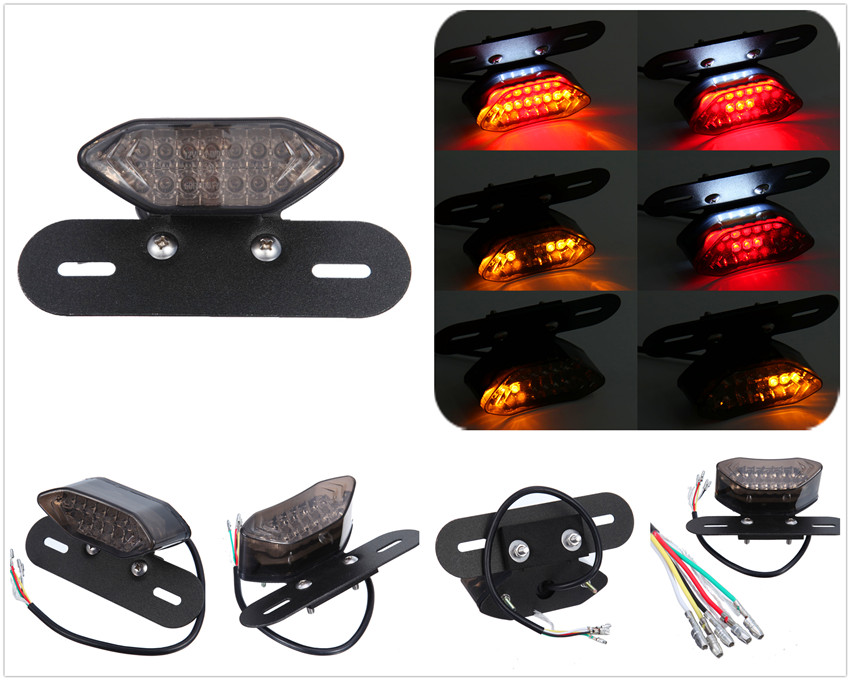 摩托车复古改装通用LED后尾灯刹车灯行车灯带左右转向灯功能总成