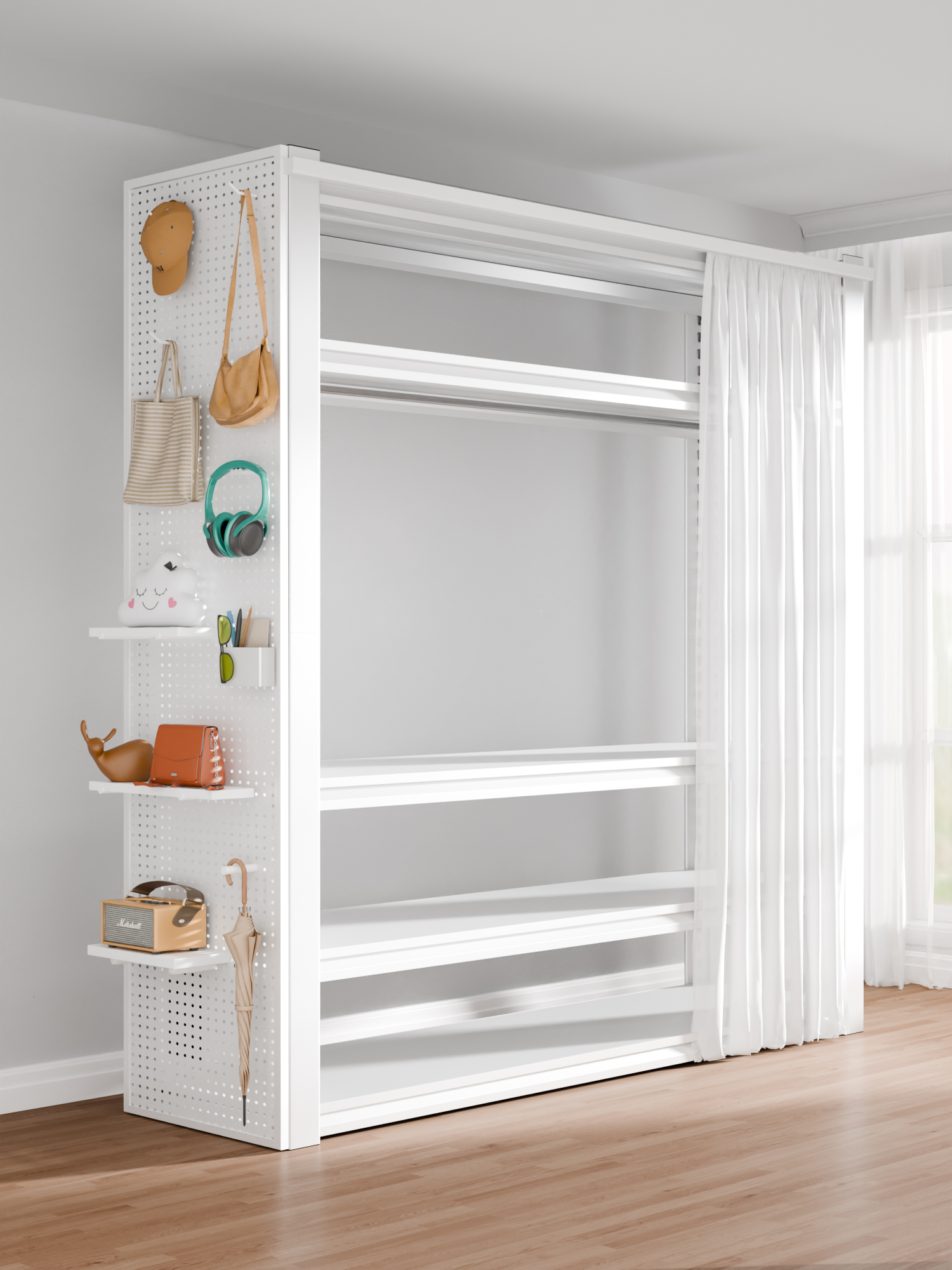 货架衣柜卧室家用简易金属落地衣帽架宿舍组装置物架开放式挂衣架