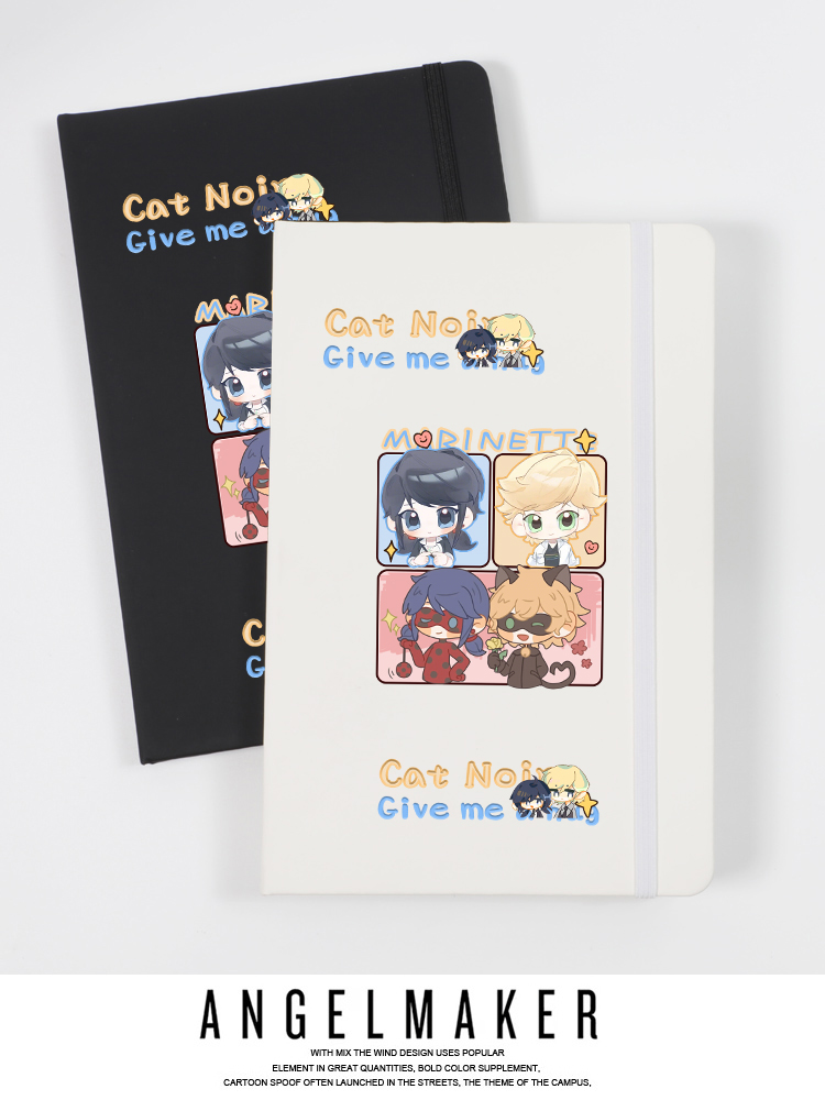 Lady bug瓢虫雷迪动漫周边 玛丽娜黑猫诺儿同人 可爱卡通笔记本绑