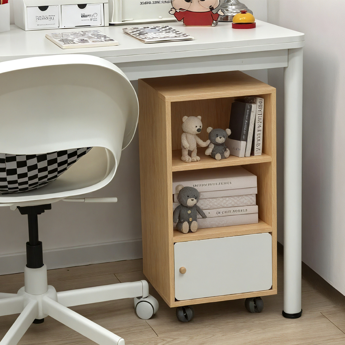 桌下抽屉式收纳柜抽屉柜可移动储物柜小型桌下柜杂物柜子