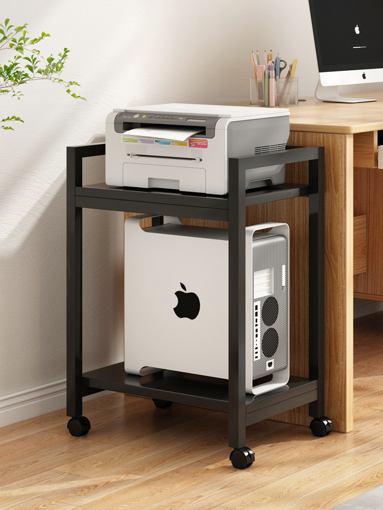 打印机置物架落地可移动办公室收纳放置柜多层工位电脑主机箱托架