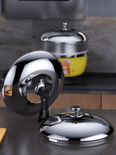 不锈钢锅盖家用炒锅盖子圆型玻璃蒸锅奶锅砂锅通用32cm大铁锅盖子