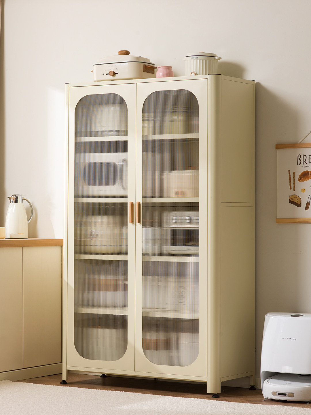 厨房置物架落地多层收纳柜子微波炉钢制家用带门多功能橱柜储物柜,厨房/烹饪用具,厨房置物架/置物柜/角架,淘宝优惠券,粉丝福利购,淘宝优惠卷