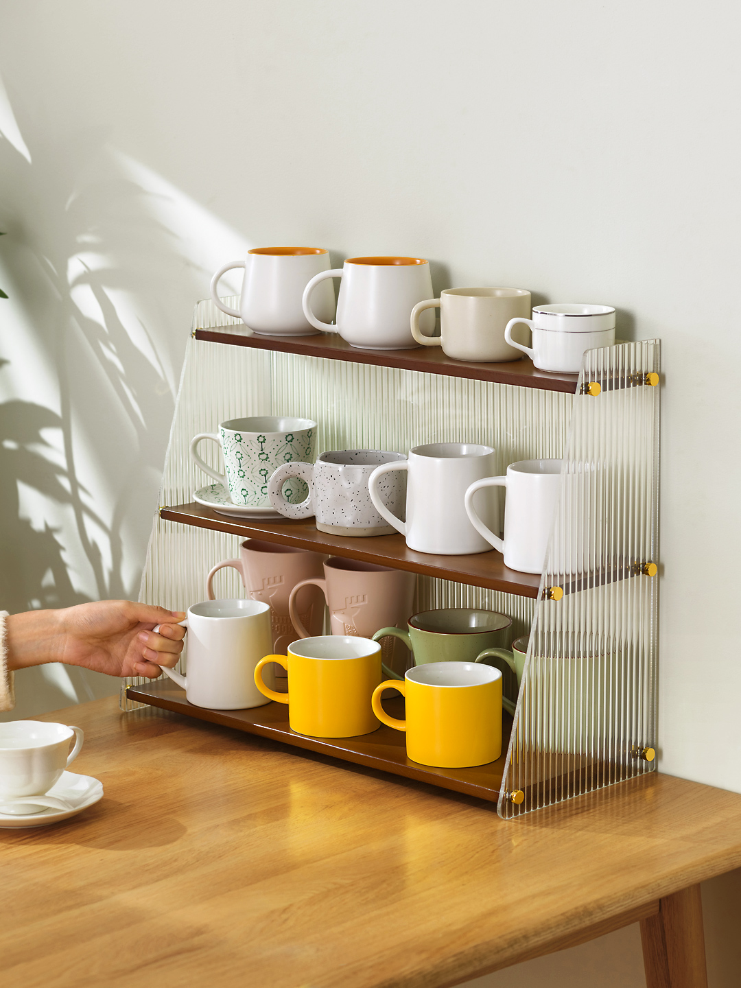 杯架杯子收纳置物架桌面水杯茶杯马克放咖啡玻璃杯架子盒水吧整理