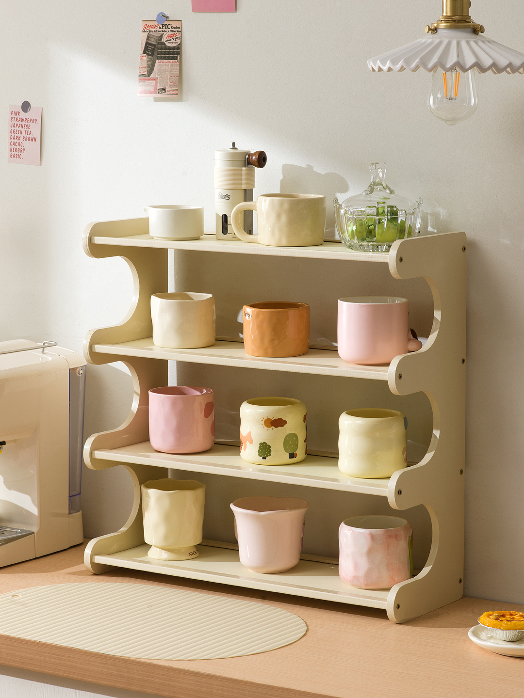 水杯子收纳置物架桌面杯架茶具储物马克杯水吧咖啡家用餐边柜多层