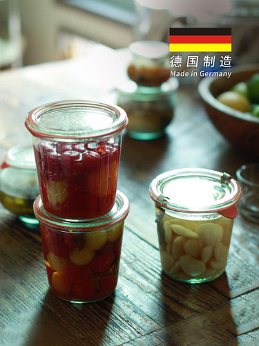 德国进口weck mold食品级玻璃密封罐玻璃瓶蜂蜜酸奶果酱瓶储物罐