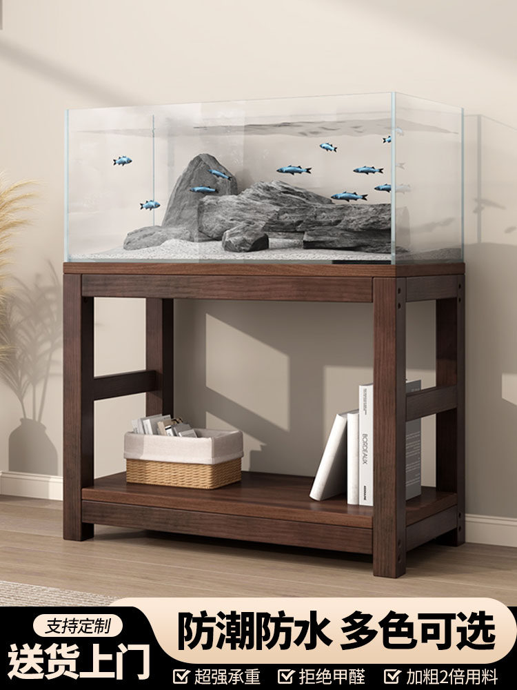 鱼缸架子实木鱼缸架专用架家用溪流缸底座放置柜置物架承重底架
