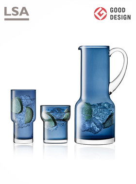 英国LSA进口水晶玻璃水杯套装家用大容量冷水壶高颜值夏季女ins风