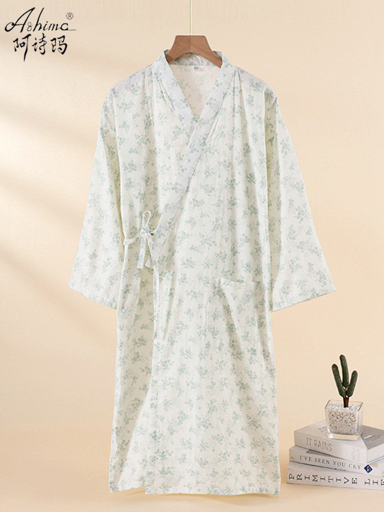 双层纯棉纱布睡袍女夏薄款日式碎花和服系带浴袍汗蒸睡裙夏季睡衣,女士内衣/男士内衣/家居服,睡袍/浴袍,淘宝优惠券,粉丝福利购,淘宝优惠卷