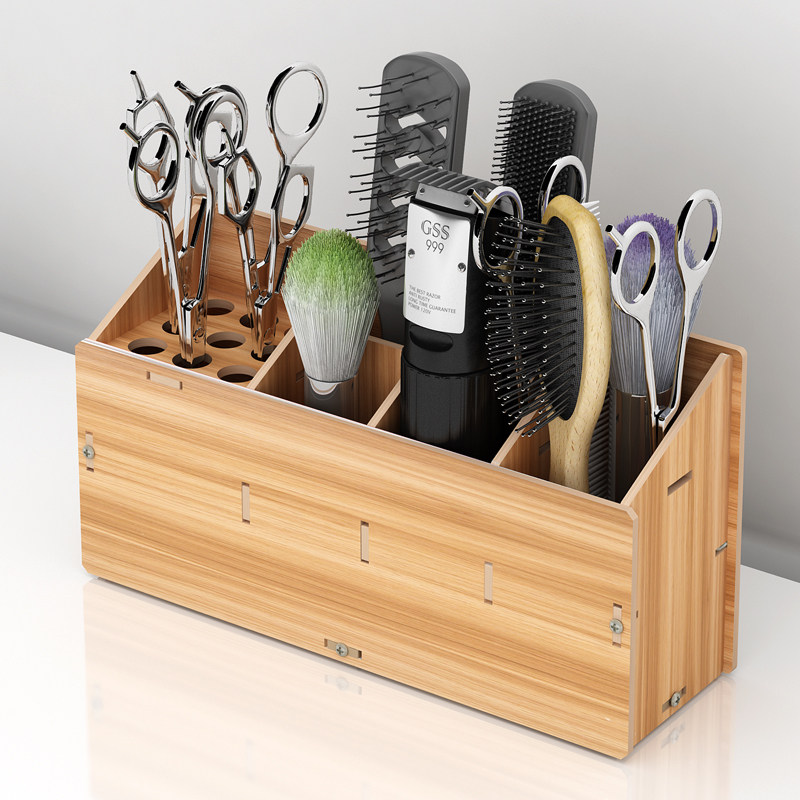 美发工具收纳盒剪刀防滑插座架理发店发型师专用创意桌面置物架