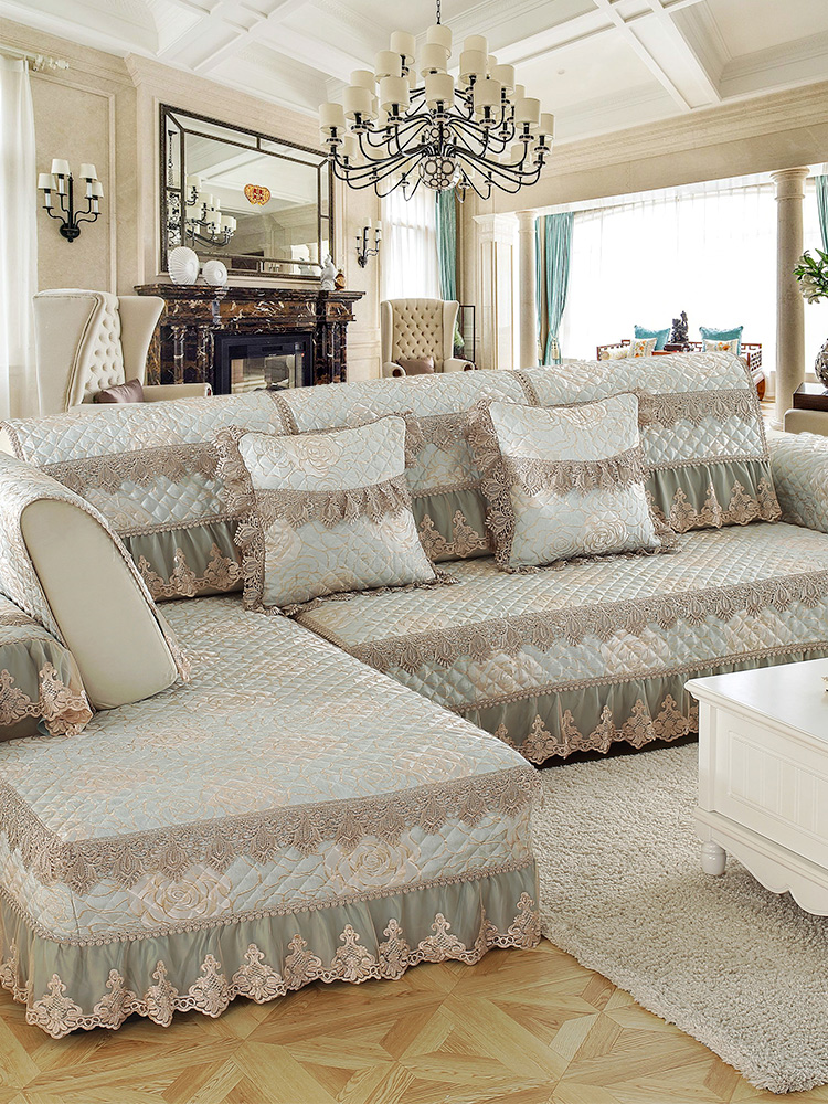 欧式沙发垫子坐垫四季通用盖布巾轻奢沙发套全包沙发套罩防滑U型