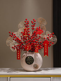 新年装饰摆件过年氛围布置客厅蛇年春节贺年喜庆家里屋内福桶