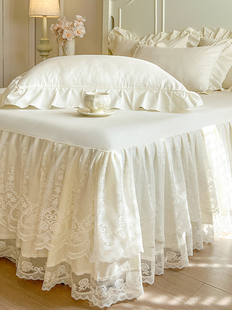 公主风床罩床裙式 单件蕾丝花边防尘遮丑1.5m1.8x2.0米2.2床套防滑