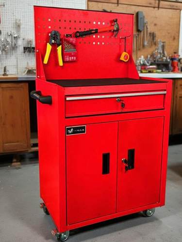 五金收纳柜工具箱置物架电动工具收纳箱工厂车间用移动推车铁皮柜