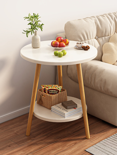 茶几小桌子休息区接待小型圆桌客厅家用边几出租屋茶桌卧室床边桌