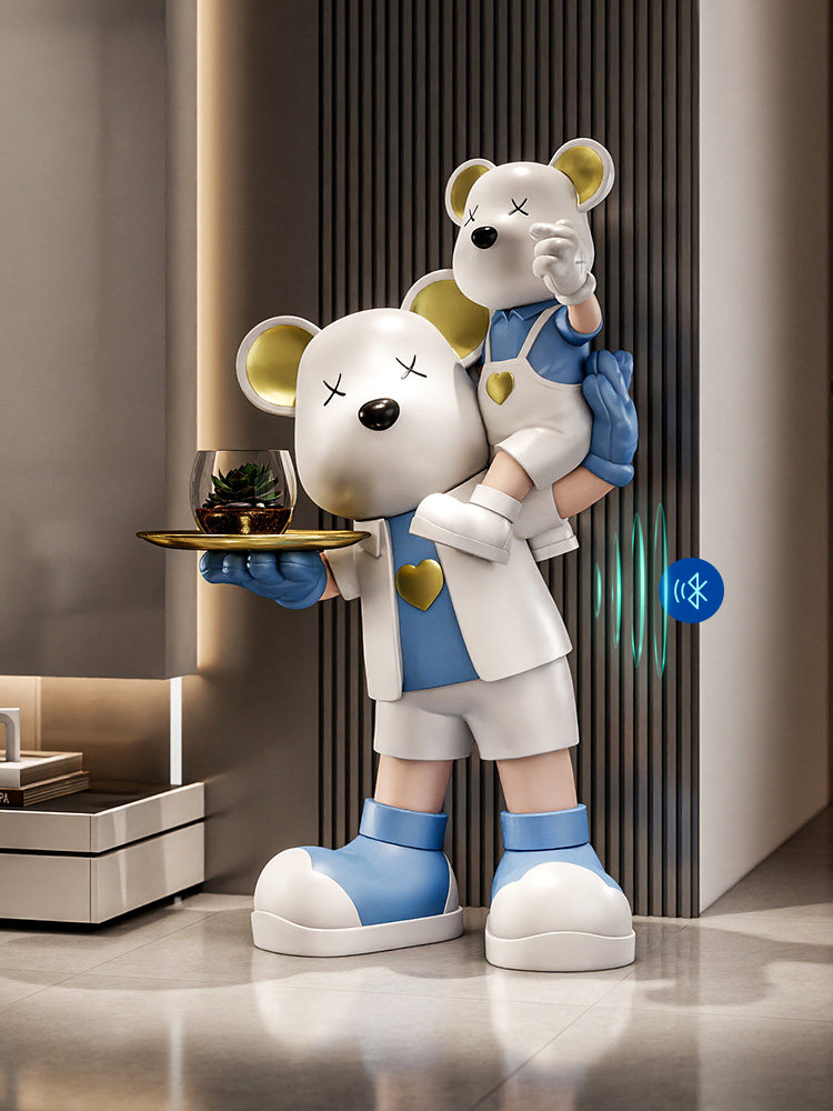 暴力熊客厅摆件落地电视柜沙发旁大型装饰品乔迁新居礼品轻奢网红,家居饰品,装饰摆件,淘宝优惠券,粉丝福利购,淘宝优惠卷