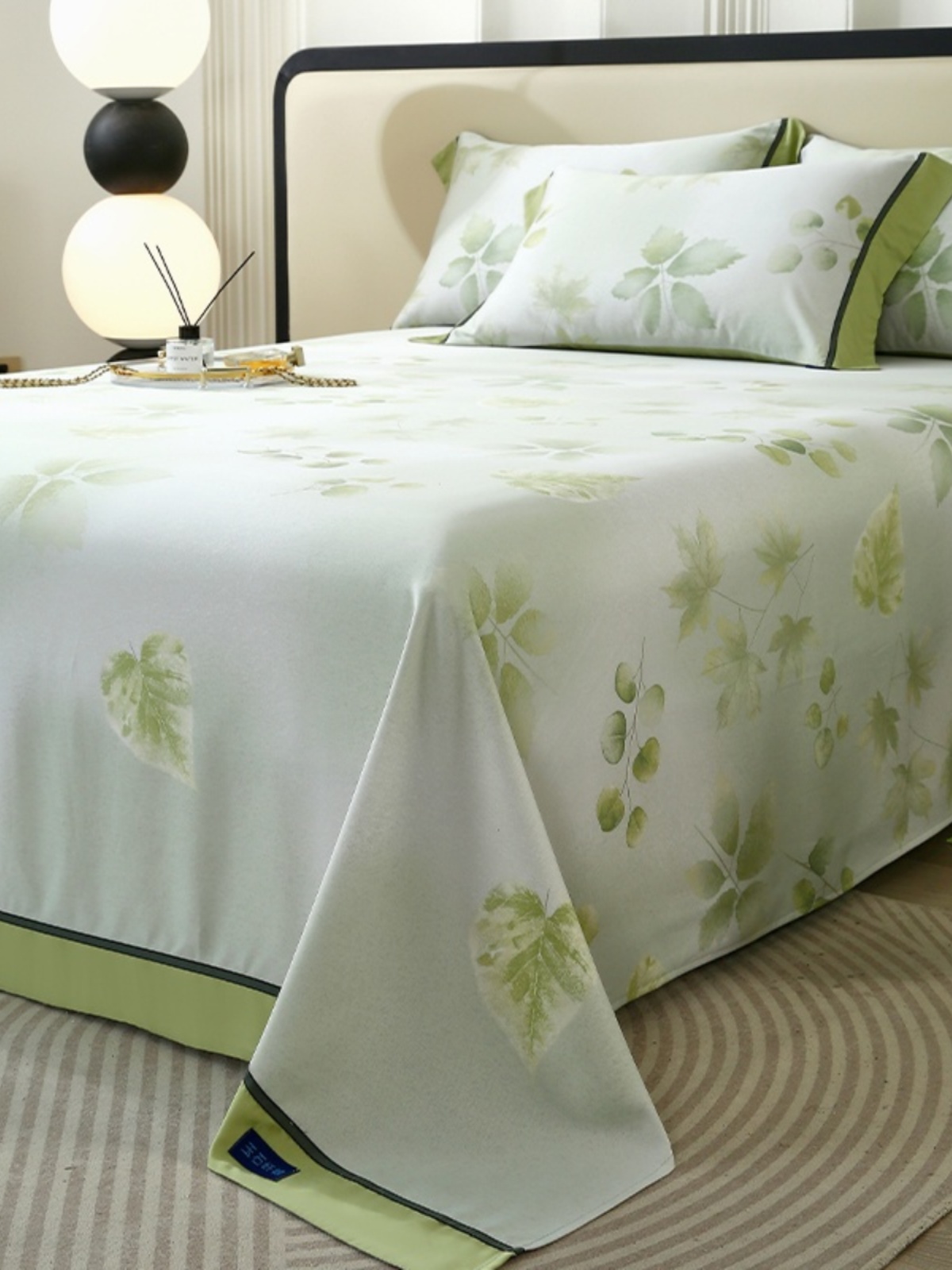 玉石纤维冰丝凉席三件套夏季凉感丝床单家用双人空调席可机洗软席