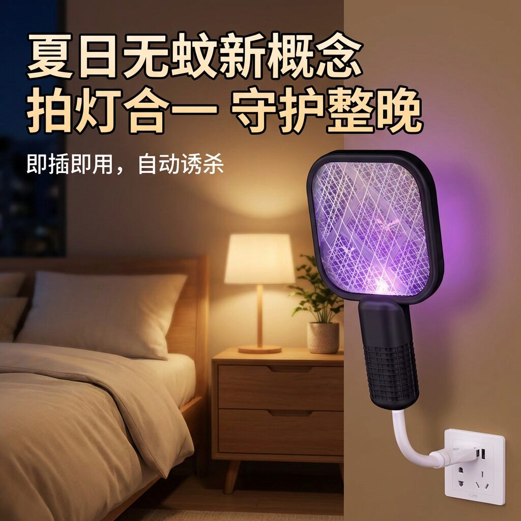 电蚊子拍家用灭蚊灯二合一2026新款户外车载迷你usb驱蚊器防护