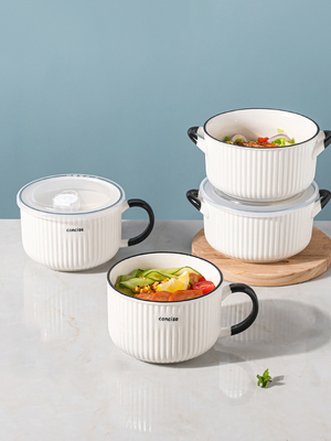 川岛屋饭盒上班族可微波炉加热专用器皿陶瓷保鲜碗带盖便当盒【】