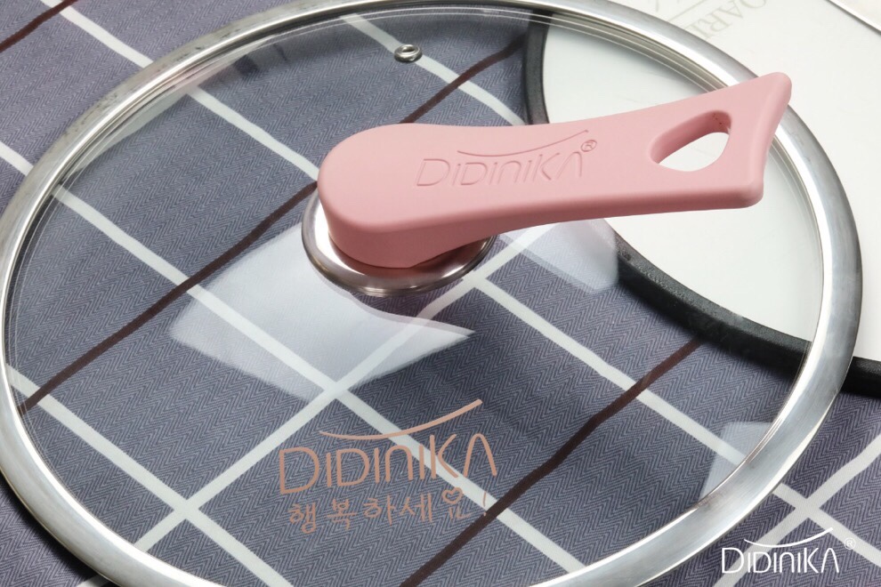 didinika锅盖钢化玻璃盖炒锅通用盖子可视防爆汤锅盖把手花朵原装