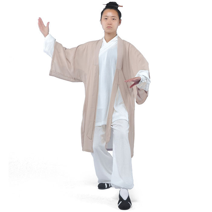 武当道士道袍高档披纱雪纺太极拳练功披纱太极拳表演服披纱男女款