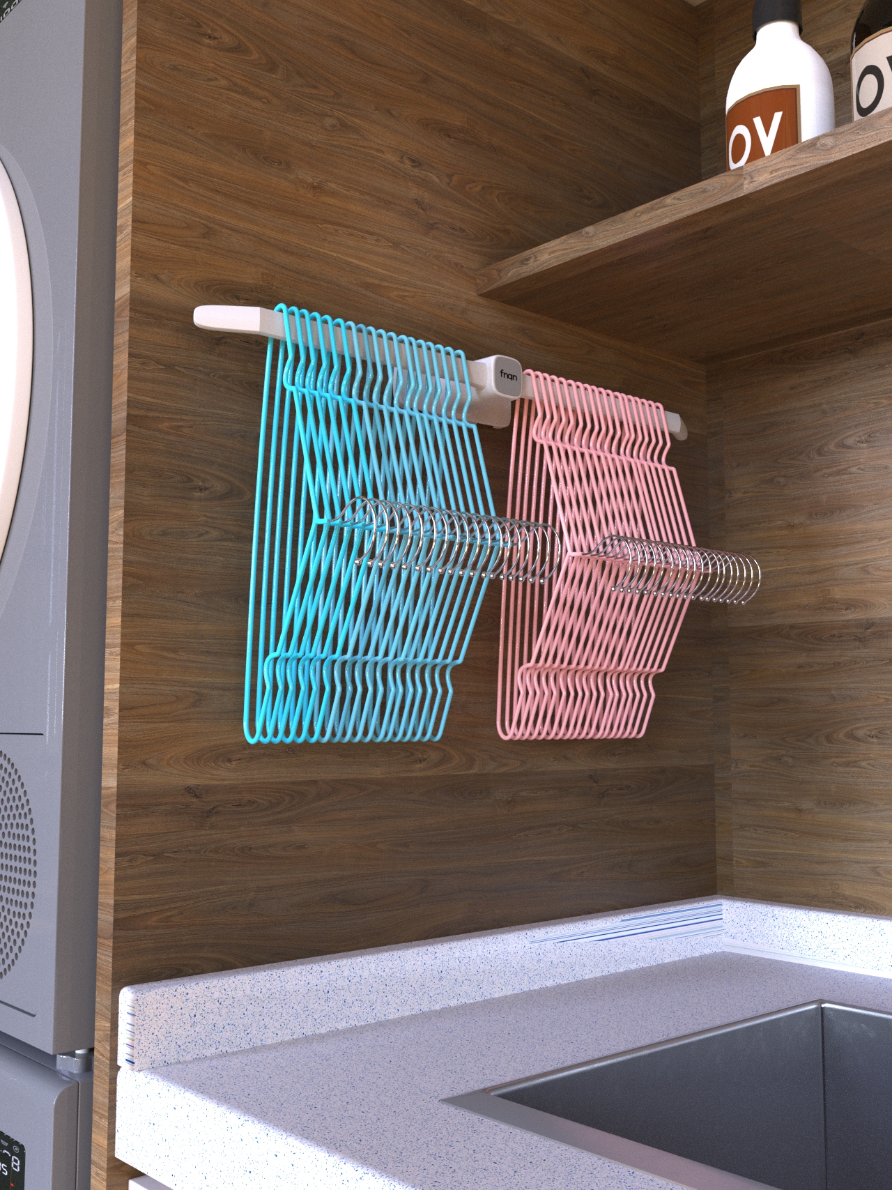 衣架收纳神器家用免打孔阳台壁挂放衣架置物架收纳挂衣架晾衣架子