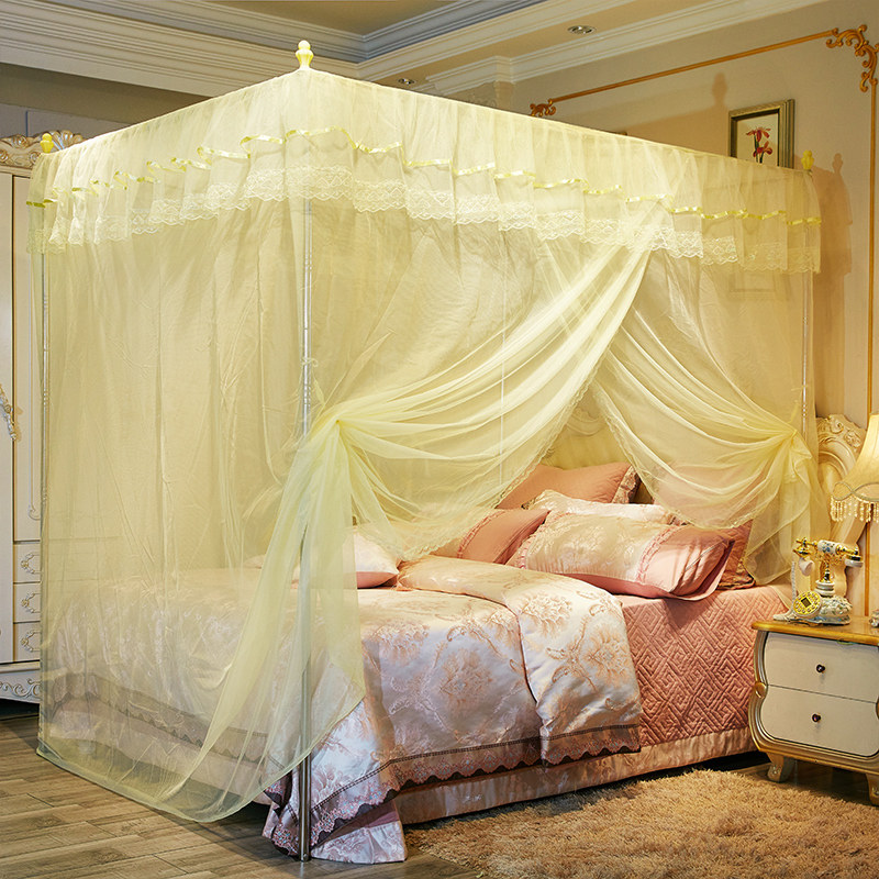 落地蚊帐2023新款家用卧室2022年文纹账1米5大床8三开门免安装怅2