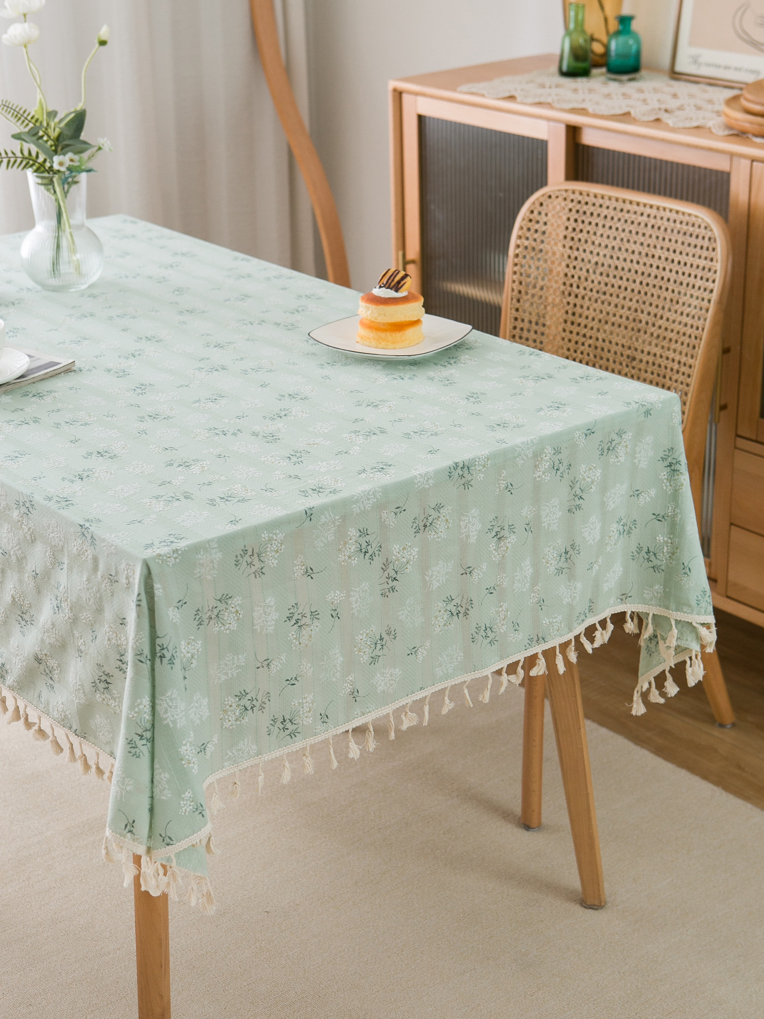 丁香花棉麻布艺桌布田园风小碎花清新台布网红餐桌电视柜茶几盖巾,居家布艺,桌布,淘宝优惠券,粉丝福利购,淘宝优惠卷