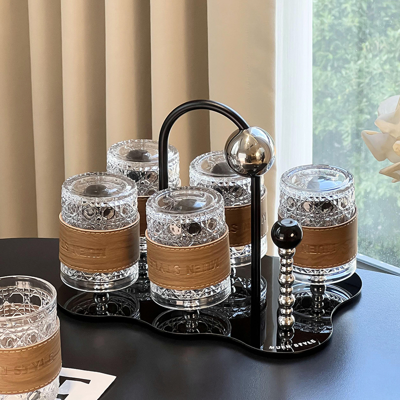 尊慕斯杯具套装轻奢高级感家用客厅待客茶水杯加厚咖啡杯收纳杯架