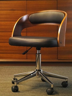 幽得梦实木会议椅升降办公椅简约现代靠背椅旋转欧式转椅书房椅子