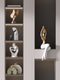 高级感玄关隔断摆件入户客厅电视柜酒柜装饰办公室艺术软装工艺品