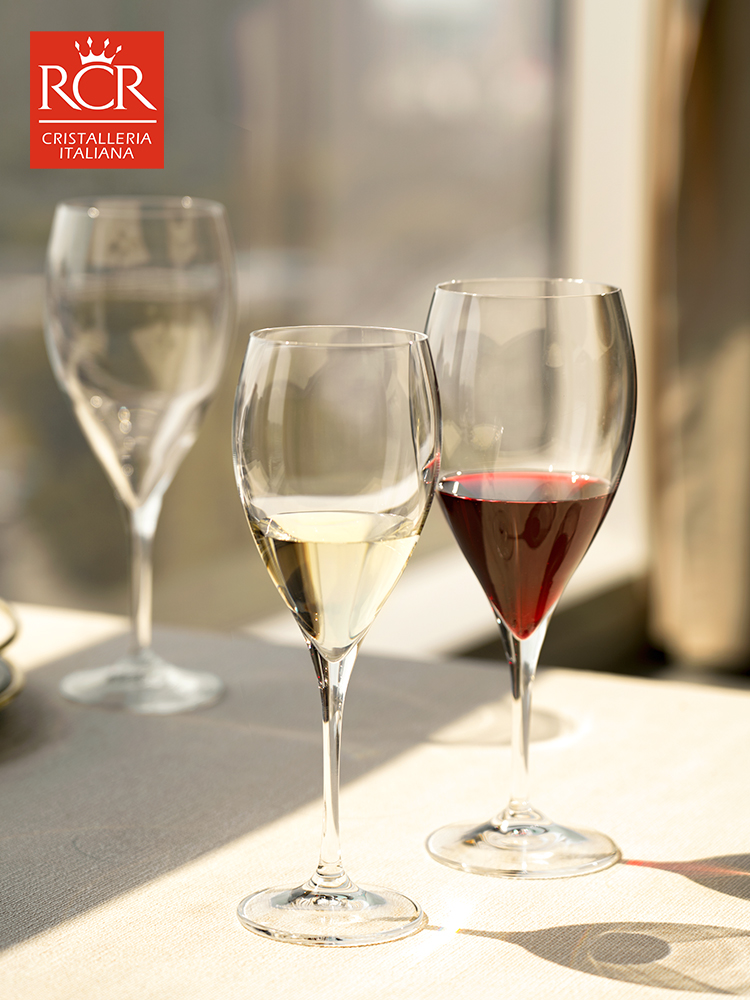 意大利RCR白葡萄酒杯家用高档红酒杯套装雷司令水晶玻璃高脚杯