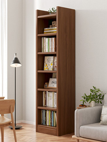 实木书架书桌旁窄书柜靠墙边夹缝柜子储物柜展示柜客厅置物架落地