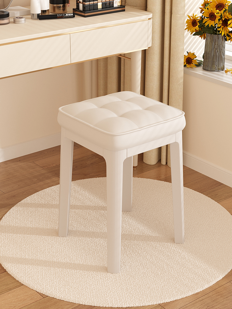三梦家用梳妆台凳子轻奢女生卧室无靠背化妆凳美甲椅子网红化妆椅