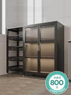货架置物架落地多层收纳储物仓储厨房带门防尘杂物多功能置物柜子