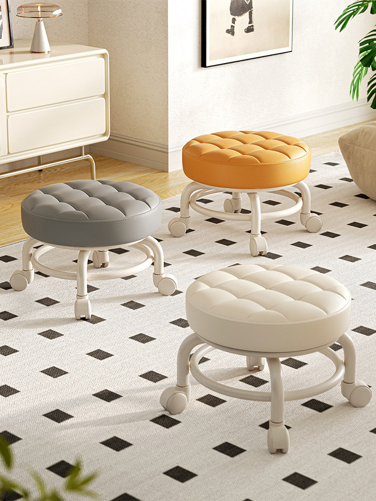 万向轮小凳子滑轮矮凳家用小板凳可移动靠背沙发小椅子换鞋凳圆凳,住宅家具,矮凳,淘宝优惠券,粉丝福利购,淘宝优惠卷