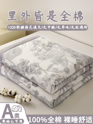100%新疆纯棉花夏凉被全棉空调被单双人纯棉夏被夏季薄款被子被芯