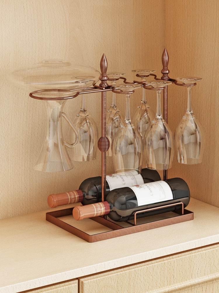 红酒杯架倒挂红酒架摆件展示托架挂杯架醒酒器支架轻奢高档置物架
