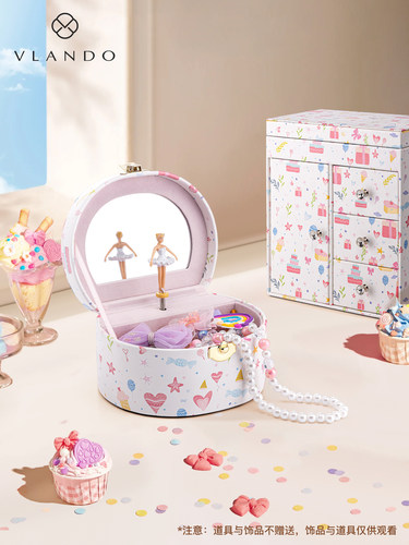 VLANDO唯兰朵2025新款首饰盒饰品收纳盒音乐盒生日毕业礼物女孩