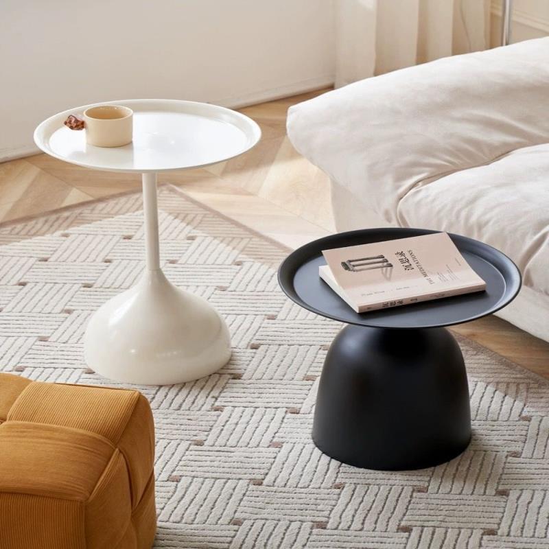 奶油风沙发边几白色移动茶几迷你阳台铁艺小桌子轻奢角几创意边桌