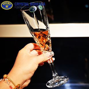 捷克进口BOHEMIA高档水晶玻璃高脚鸡尾红酒杯家用香槟杯甜酒杯子