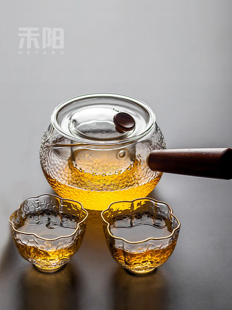 禾阳侧把玻璃茶壶单壶泡茶家用带过滤小青柑专用煮泡茶壶茶具套装