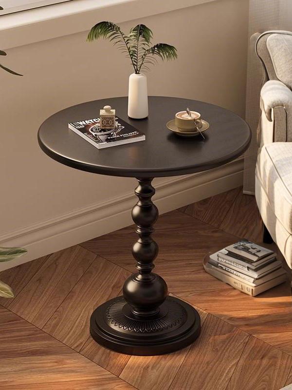 沙发边几客厅轻奢家用小茶几边桌复古角几卧室床头置物阳台小圆桌