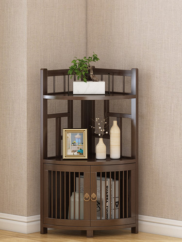 角柜新中式墙角小矮置物架客厅书房三角书架角落收纳柜子不占空间