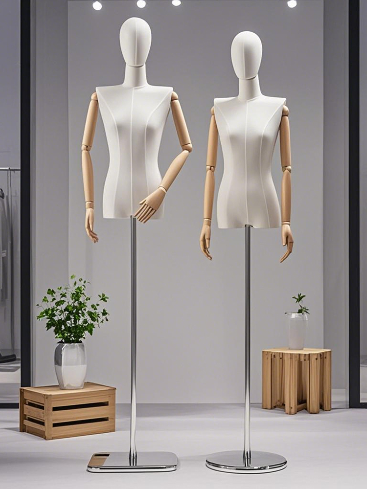 韩版服装店模特道具女装半身橱窗小胸直角肩平肩人偶模特展示架