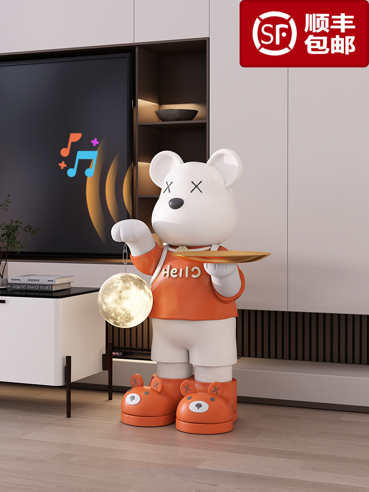 轻奢暴力熊大摆件落地家居客厅电视柜沙发旁大型装饰乔迁新居礼品