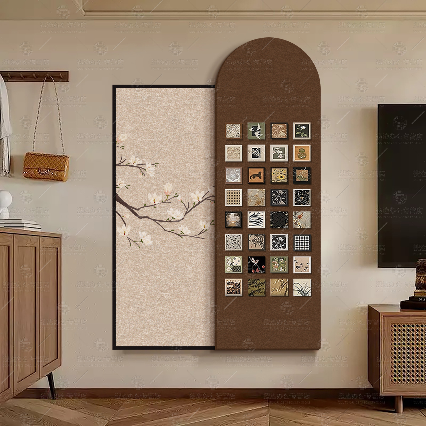 毛毡板羊毛毡墙贴照片墙diy装饰软木板背景板复古国风拍立得照片