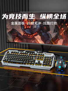 前行者GX810机械手感有线键盘鼠标套装电竞游戏专用电脑无线键鼠