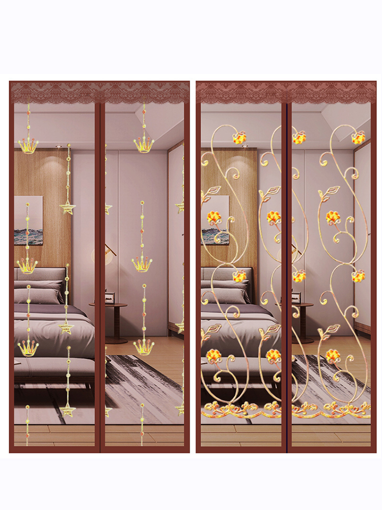 夏季防蚊门帘纱帘磁铁对吸金刚网家用高档魔术贴免打孔农村入户门